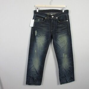 Armani Exchange Distressed Jeans Made in USA Denim Blue Mens Size 31 Short 764